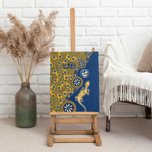 Parramatta Eels NAIDOC Week 2026 Canvas Wall Art Aboriginal Lizard Dot Painting - 50 Years of Deadly