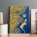 Parramatta Eels NAIDOC Week 2026 Canvas Wall Art Aboriginal Lizard Dot Painting - 50 Years of Deadly