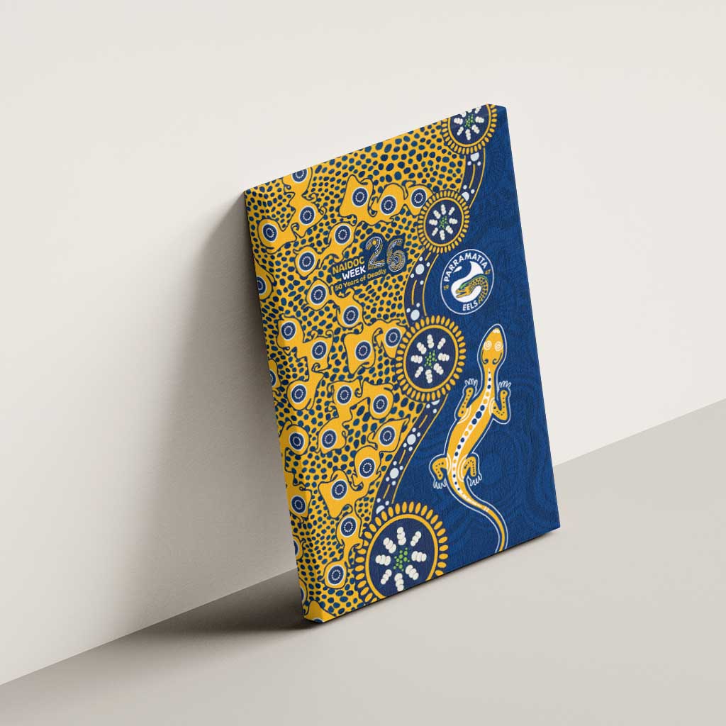 Parramatta Eels NAIDOC Week 2026 Canvas Wall Art Aboriginal Lizard Dot Painting - 50 Years of Deadly