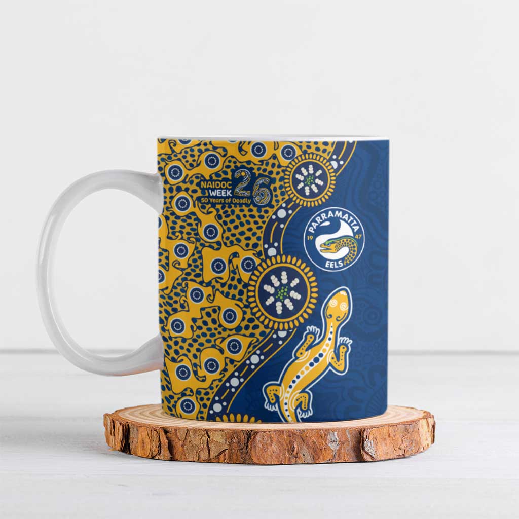 Parramatta Eels NAIDOC Week 2026 Ceramic Mug Aboriginal Lizard Dot Painting - 50 Years of Deadly