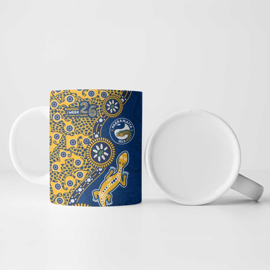 Parramatta Eels NAIDOC Week 2026 Ceramic Mug Aboriginal Lizard Dot Painting - 50 Years of Deadly