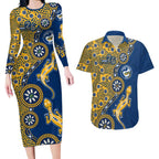 Parramatta Eels NAIDOC Week 2026 Couples Matching Long Sleeve Bodycon Dress and Hawaiian Shirt Aboriginal Lizard Dot Painting - 50 Years of Deadly