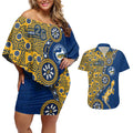 Parramatta Eels NAIDOC Week 2026 Couples Matching Off Shoulder Short Dress and Hawaiian Shirt Aboriginal Lizard Dot Painting - 50 Years of Deadly