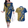 Parramatta Eels NAIDOC Week 2026 Couples Matching Off The Shoulder Long Sleeve Dress and Hawaiian Shirt Aboriginal Lizard Dot Painting - 50 Years of Deadly