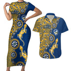Parramatta Eels NAIDOC Week 2026 Couples Matching Short Sleeve Bodycon Dress and Hawaiian Shirt Aboriginal Lizard Dot Painting - 50 Years of Deadly