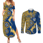 Parramatta Eels NAIDOC Week 2026 Couples Matching Summer Maxi Dress and Long Sleeve Button Shirt Aboriginal Lizard Dot Painting - 50 Years of Deadly