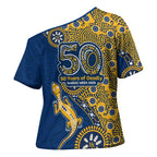 Parramatta Eels NAIDOC Week 2026 Cross Shoulder Shirt Aboriginal Lizard Dot Painting - 50 Years of Deadly