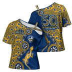 Parramatta Eels NAIDOC Week 2026 Cross Shoulder Shirt Aboriginal Lizard Dot Painting - 50 Years of Deadly