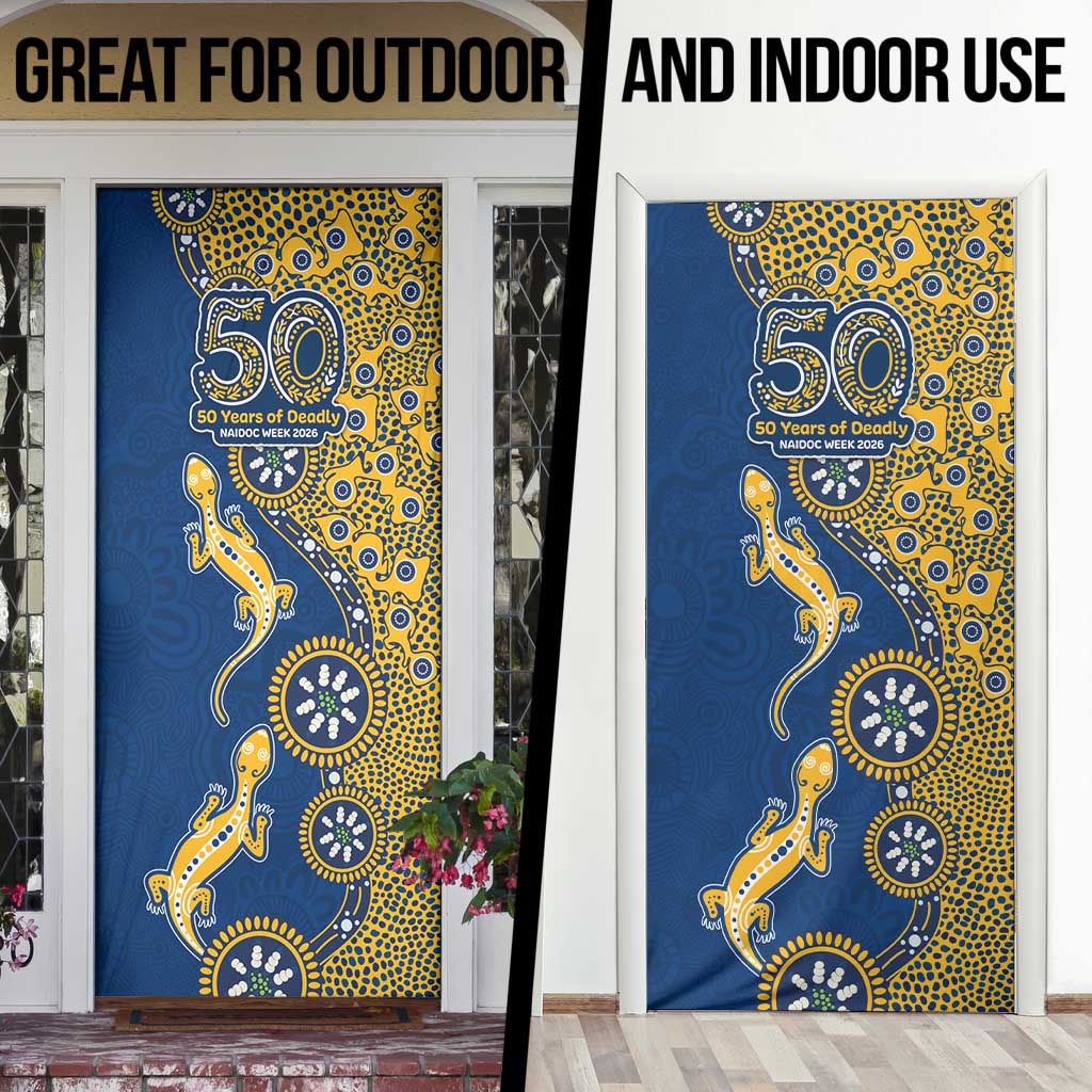 Parramatta Eels NAIDOC Week 2026 Door Cover Aboriginal Lizard Dot Painting - 50 Years of Deadly