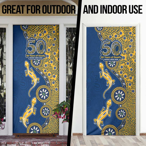 Parramatta Eels NAIDOC Week 2026 Door Cover Aboriginal Lizard Dot Painting - 50 Years of Deadly