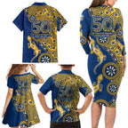 Parramatta Eels NAIDOC Week 2026 Family Matching Long Sleeve Bodycon Dress and Hawaiian Shirt Aboriginal Lizard Dot Painting - 50 Years of Deadly