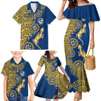 Parramatta Eels NAIDOC Week 2026 Family Matching Mermaid Dress and Hawaiian Shirt Aboriginal Lizard Dot Painting - 50 Years of Deadly