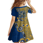 Parramatta Eels NAIDOC Week 2026 Family Matching Off Shoulder Maxi Dress and Hawaiian Shirt Aboriginal Lizard Dot Painting - 50 Years of Deadly