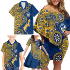 Parramatta Eels NAIDOC Week 2026 Family Matching Off Shoulder Short Dress and Hawaiian Shirt Aboriginal Lizard Dot Painting - 50 Years of Deadly
