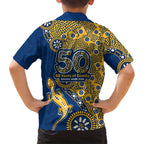 Parramatta Eels NAIDOC Week 2026 Family Matching Puletasi and Hawaiian Shirt Aboriginal Lizard Dot Painting - 50 Years of Deadly