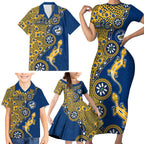 Parramatta Eels NAIDOC Week 2026 Family Matching Short Sleeve Bodycon Dress and Hawaiian Shirt Aboriginal Lizard Dot Painting - 50 Years of Deadly