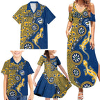 Parramatta Eels NAIDOC Week 2026 Family Matching Summer Maxi Dress and Hawaiian Shirt Aboriginal Lizard Dot Painting - 50 Years of Deadly