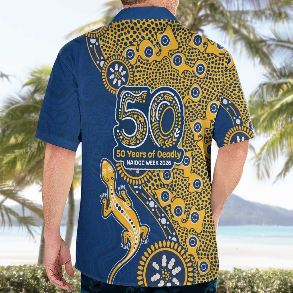 Parramatta Eels NAIDOC Week 2026 Hawaiian Shirt Aboriginal Lizard Dot Painting - 50 Years of Deadly