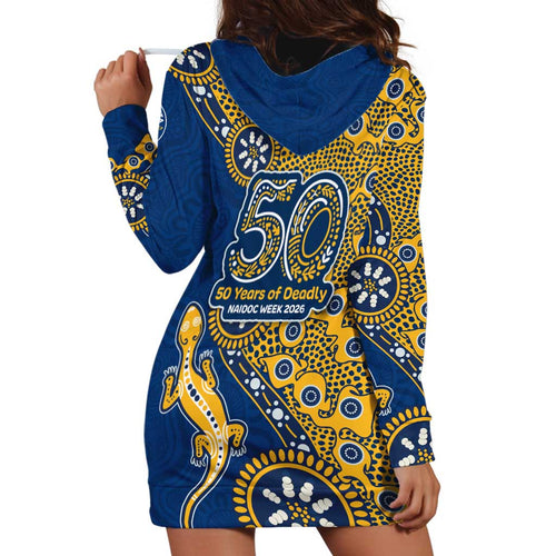 Parramatta Eels NAIDOC Week 2026 Hoodie Dress Aboriginal Lizard Dot Painting - 50 Years of Deadly