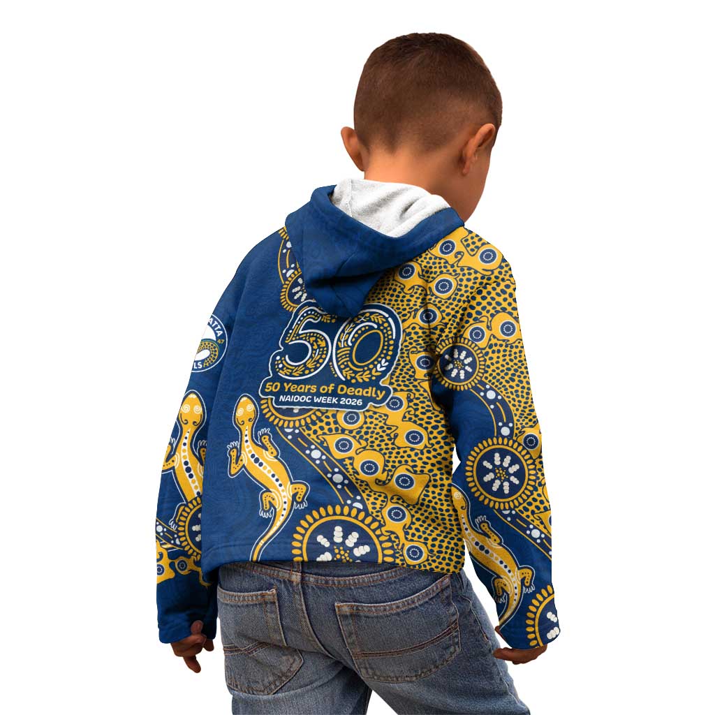 Parramatta Eels NAIDOC Week 2026 Kid Hoodie Aboriginal Lizard Dot Painting - 50 Years of Deadly