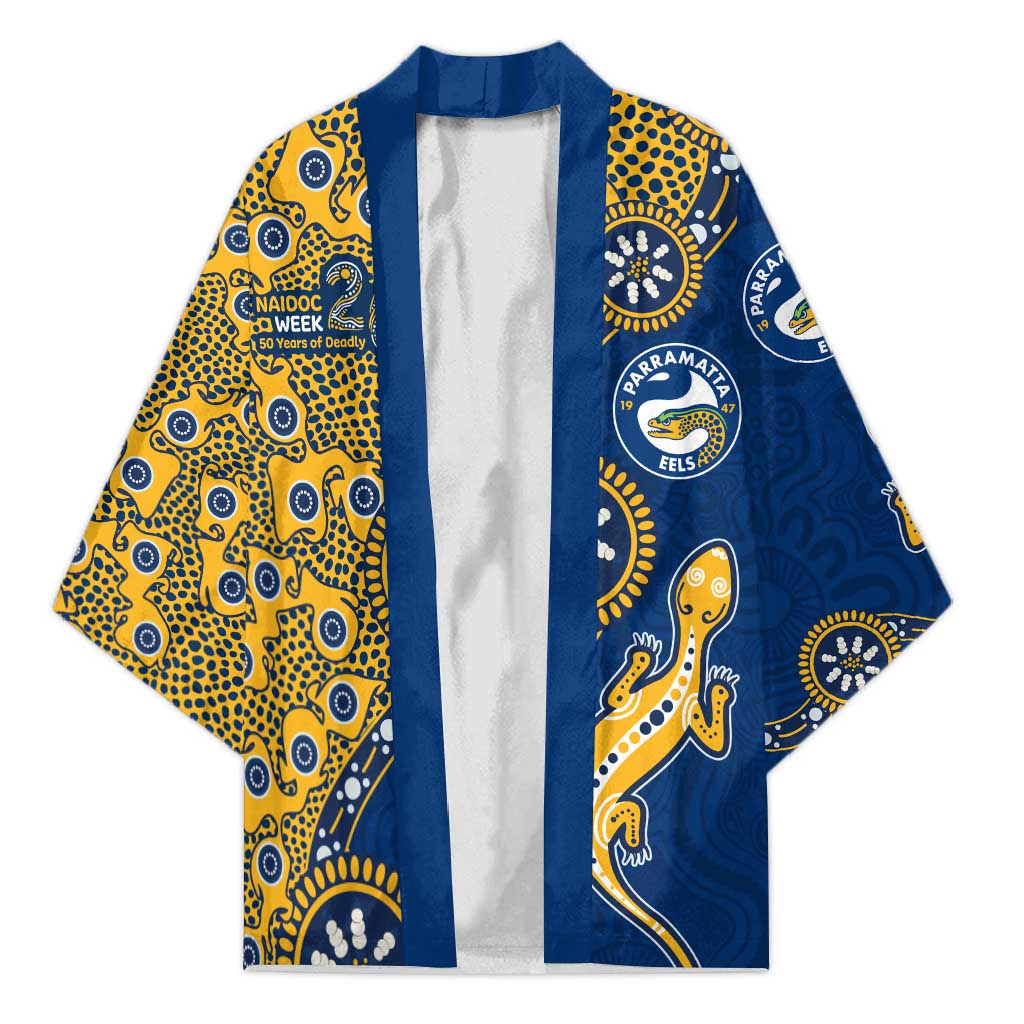 Parramatta Eels NAIDOC Week 2026 Kimono Aboriginal Lizard Dot Painting - 50 Years of Deadly