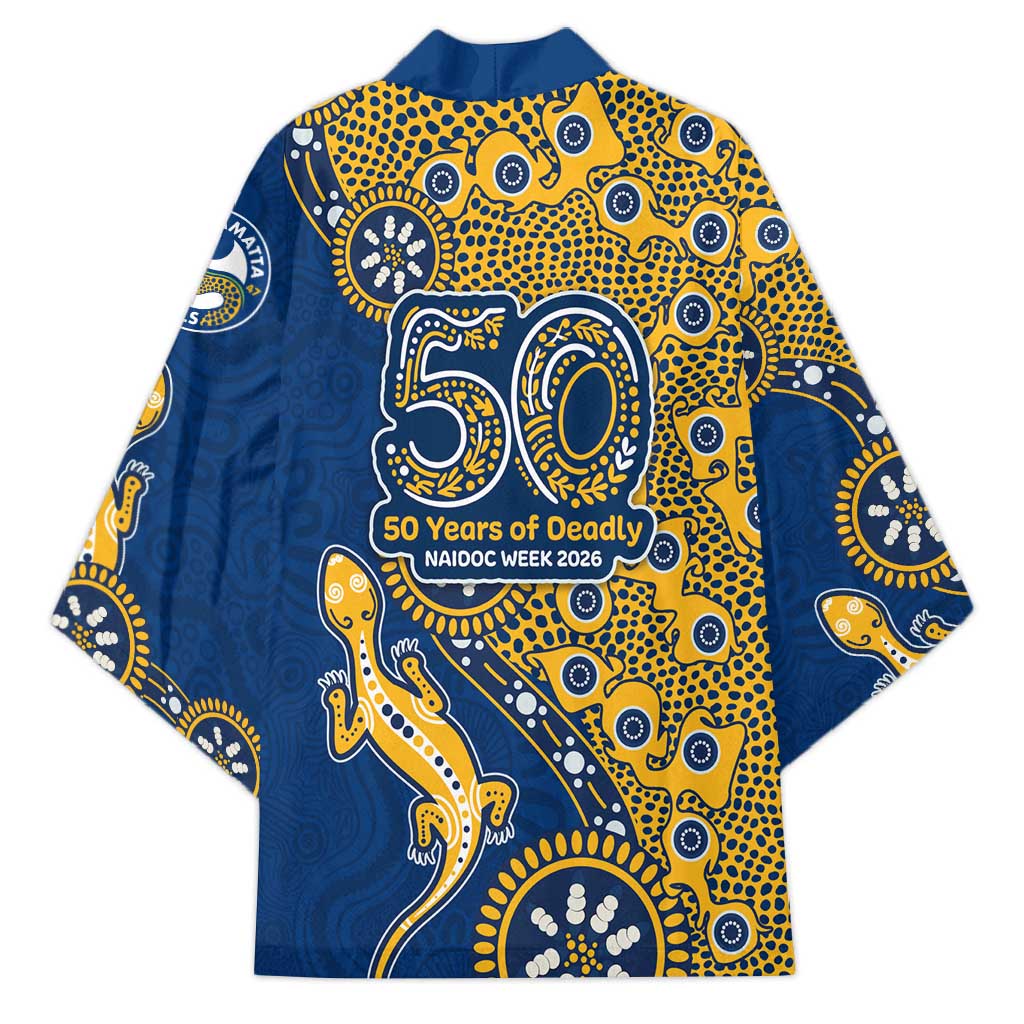 Parramatta Eels NAIDOC Week 2026 Kimono Aboriginal Lizard Dot Painting - 50 Years of Deadly