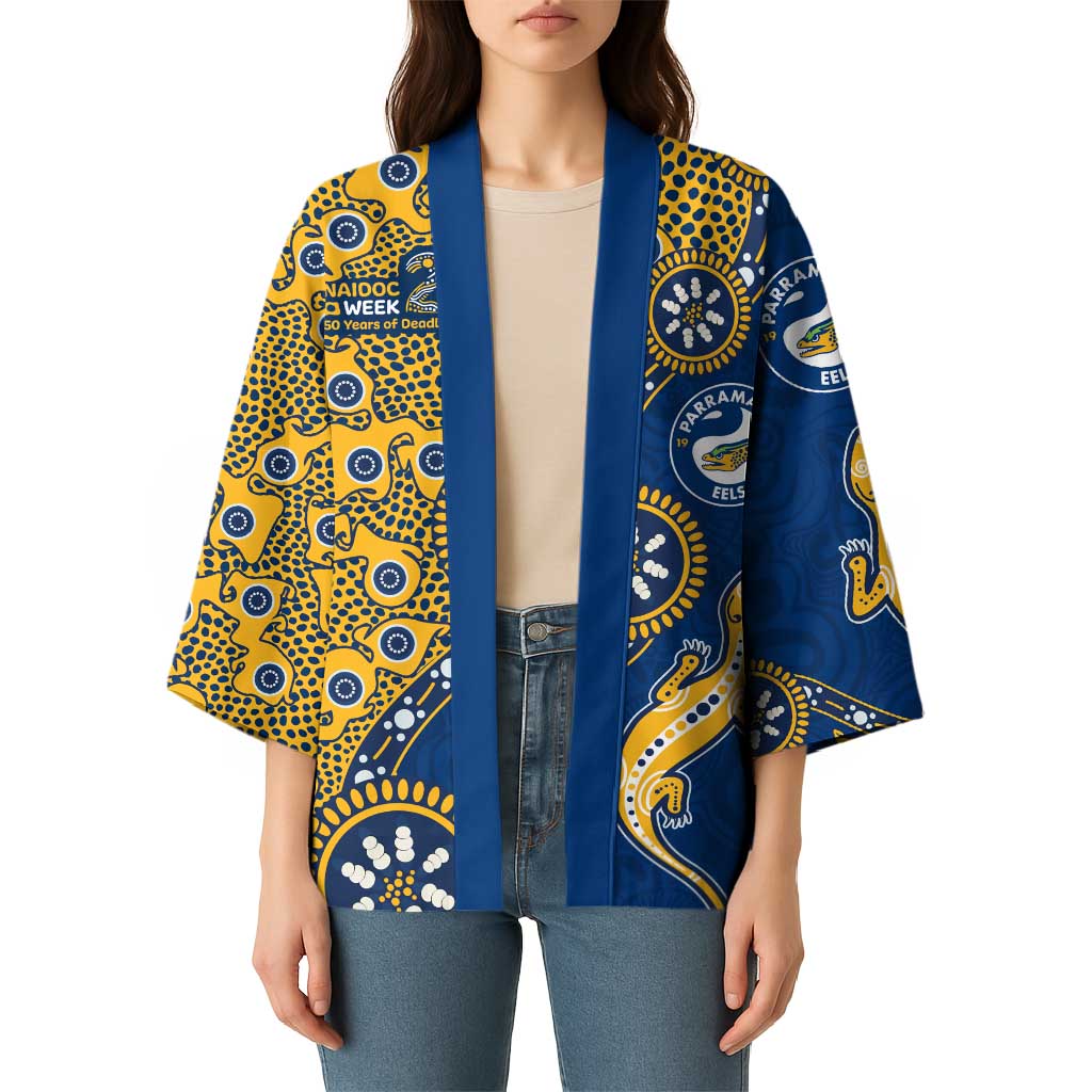 Parramatta Eels NAIDOC Week 2026 Kimono Aboriginal Lizard Dot Painting - 50 Years of Deadly