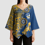 Parramatta Eels NAIDOC Week 2026 Kimono Sleeve Blouse Aboriginal Lizard Dot Painting - 50 Years of Deadly