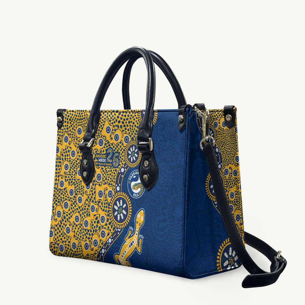 Parramatta Eels NAIDOC Week 2026 Leather Bag Aboriginal Lizard Dot Painting - 50 Years of Deadly