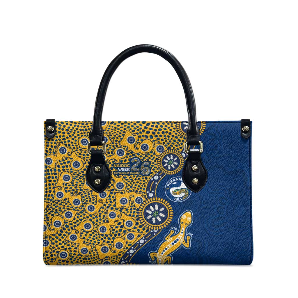 Parramatta Eels NAIDOC Week 2026 Leather Bag Aboriginal Lizard Dot Painting - 50 Years of Deadly