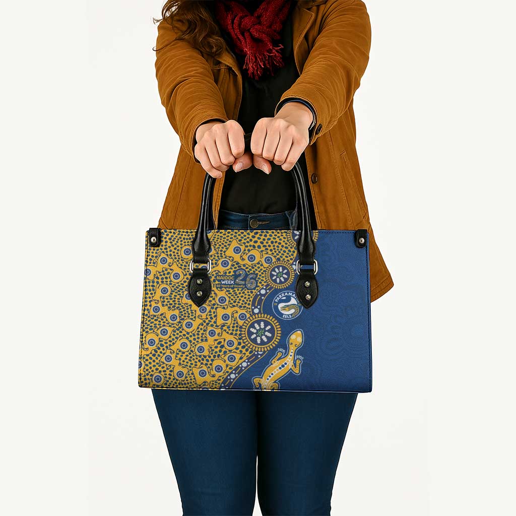 Parramatta Eels NAIDOC Week 2026 Leather Bag Aboriginal Lizard Dot Painting - 50 Years of Deadly