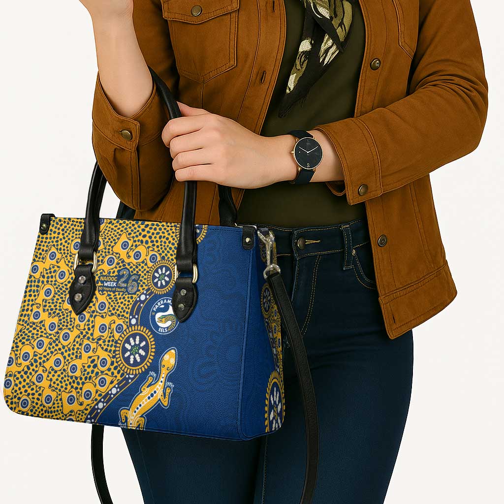 Parramatta Eels NAIDOC Week 2026 Leather Bag Aboriginal Lizard Dot Painting - 50 Years of Deadly