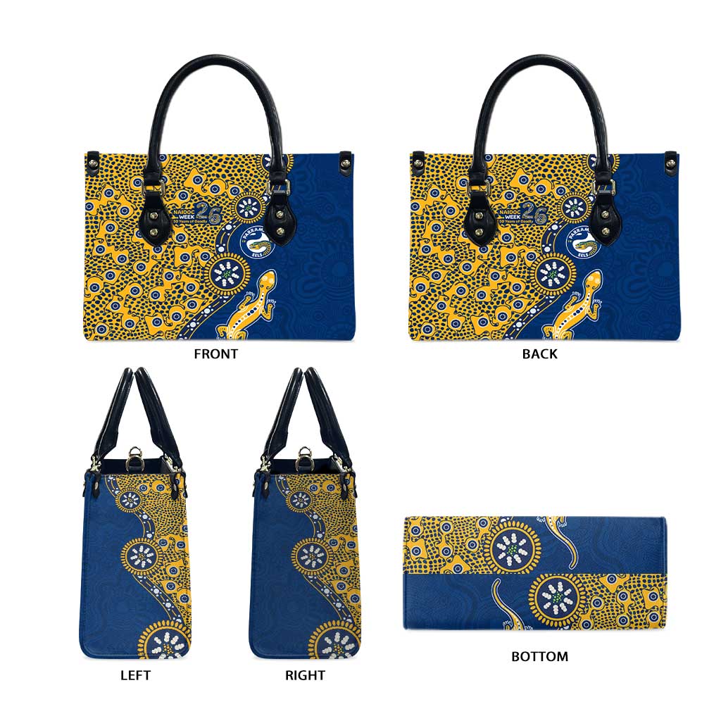Parramatta Eels NAIDOC Week 2026 Leather Bag Aboriginal Lizard Dot Painting - 50 Years of Deadly