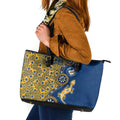 Parramatta Eels NAIDOC Week 2026 Leather Tote Bag Aboriginal Lizard Dot Painting - 50 Years of Deadly