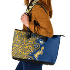 Parramatta Eels NAIDOC Week 2026 Leather Tote Bag Aboriginal Lizard Dot Painting - 50 Years of Deadly