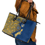 Parramatta Eels NAIDOC Week 2026 Leather Tote Bag Aboriginal Lizard Dot Painting - 50 Years of Deadly