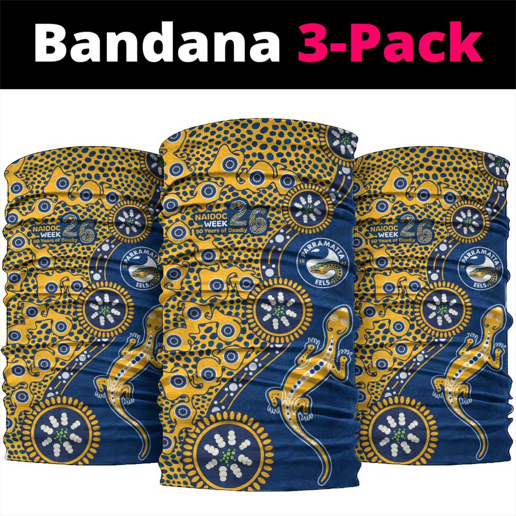 Parramatta Eels NAIDOC Week 2026 Neck Gaiter Aboriginal Lizard Dot Painting - 50 Years of Deadly