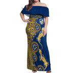Parramatta Eels NAIDOC Week 2026 Off Shoulder Maxi Dress Aboriginal Lizard Dot Painting - 50 Years of Deadly
