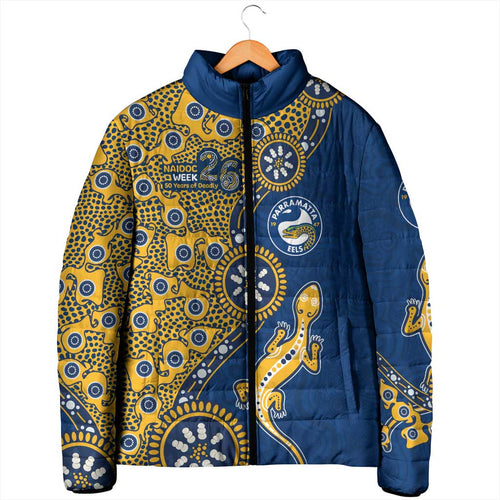 Parramatta Eels NAIDOC Week 2026 Padded Jacket Aboriginal Lizard Dot Painting - 50 Years of Deadly