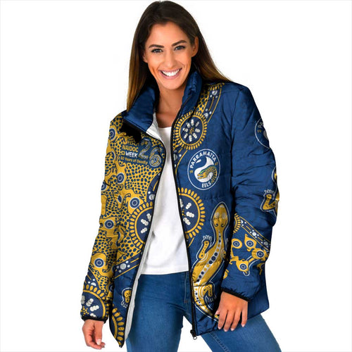 Parramatta Eels NAIDOC Week 2026 Padded Jacket Aboriginal Lizard Dot Painting - 50 Years of Deadly