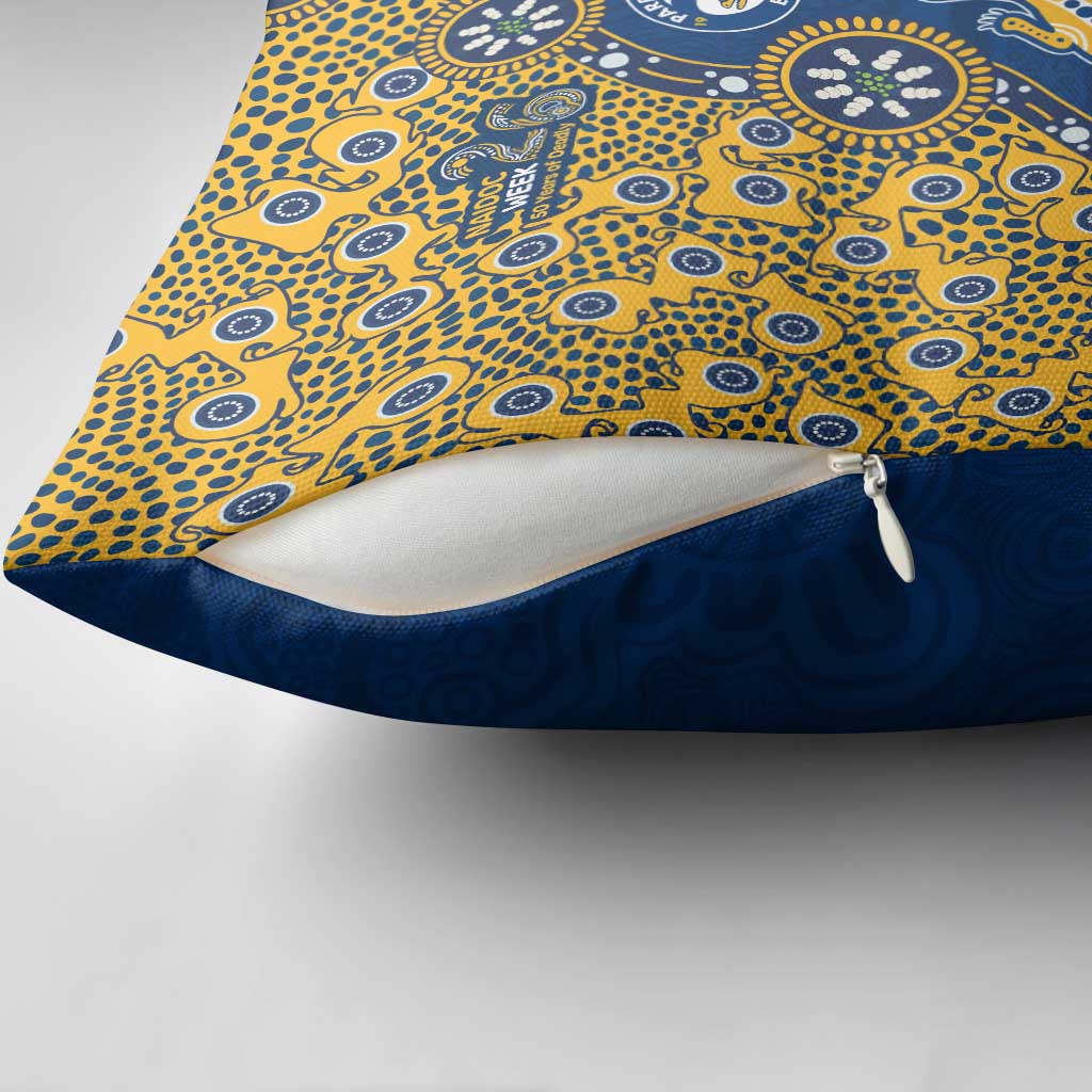 Parramatta Eels NAIDOC Week 2026 Pillow Cover Aboriginal Lizard Dot Painting - 50 Years of Deadly