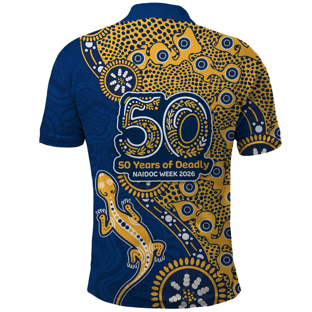 Parramatta Eels NAIDOC Week 2026 Polo Shirt Aboriginal Lizard Dot Painting - 50 Years of Deadly