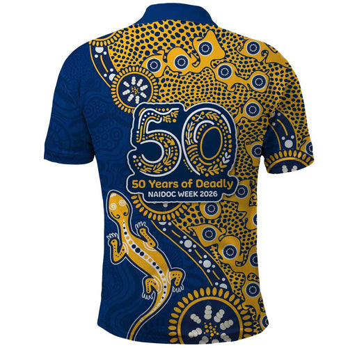 Parramatta Eels NAIDOC Week 2026 Polo Shirt Aboriginal Lizard Dot Painting - 50 Years of Deadly