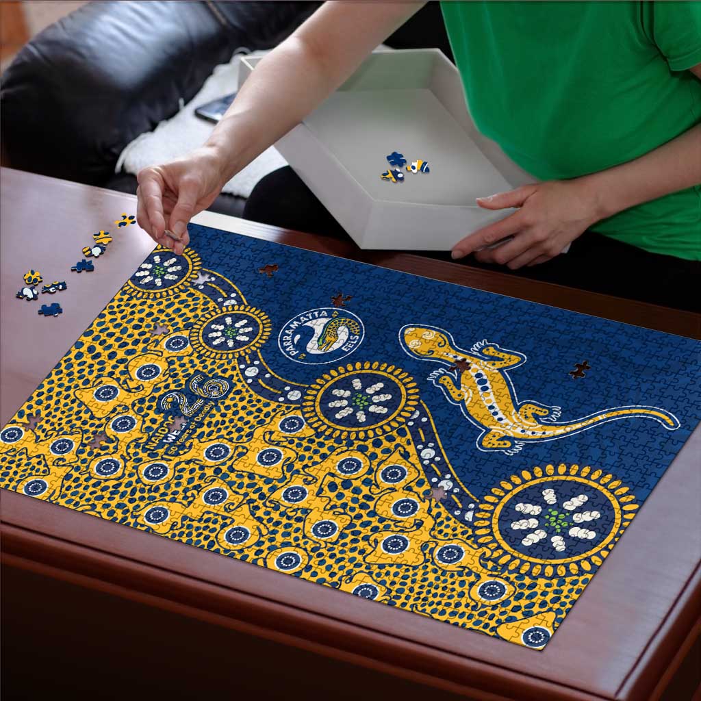 Parramatta Eels NAIDOC Week 2026 Puzzle Aboriginal Lizard Dot Painting - 50 Years of Deadly