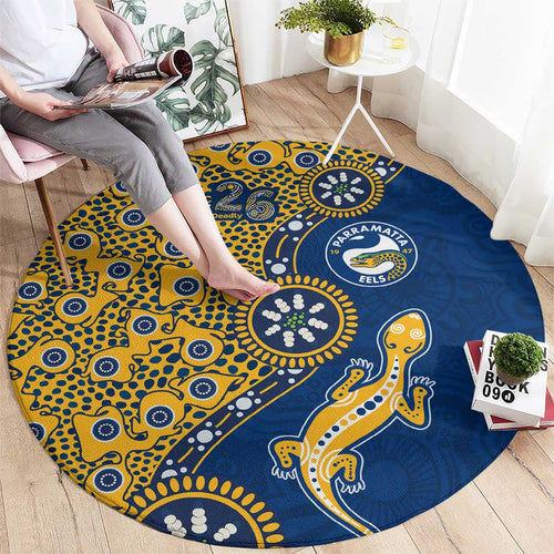 Parramatta Eels NAIDOC Week 2026 Round Carpet Aboriginal Lizard Dot Painting - 50 Years of Deadly