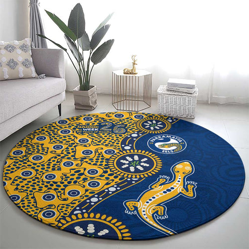 Parramatta Eels NAIDOC Week 2026 Round Carpet Aboriginal Lizard Dot Painting - 50 Years of Deadly