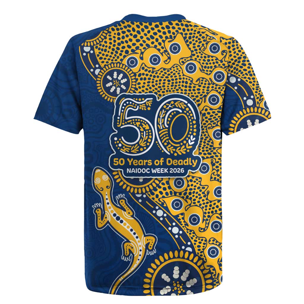 Parramatta Eels NAIDOC Week 2026 Rugby Jersey Aboriginal Lizard Dot Painting - 50 Years of Deadly