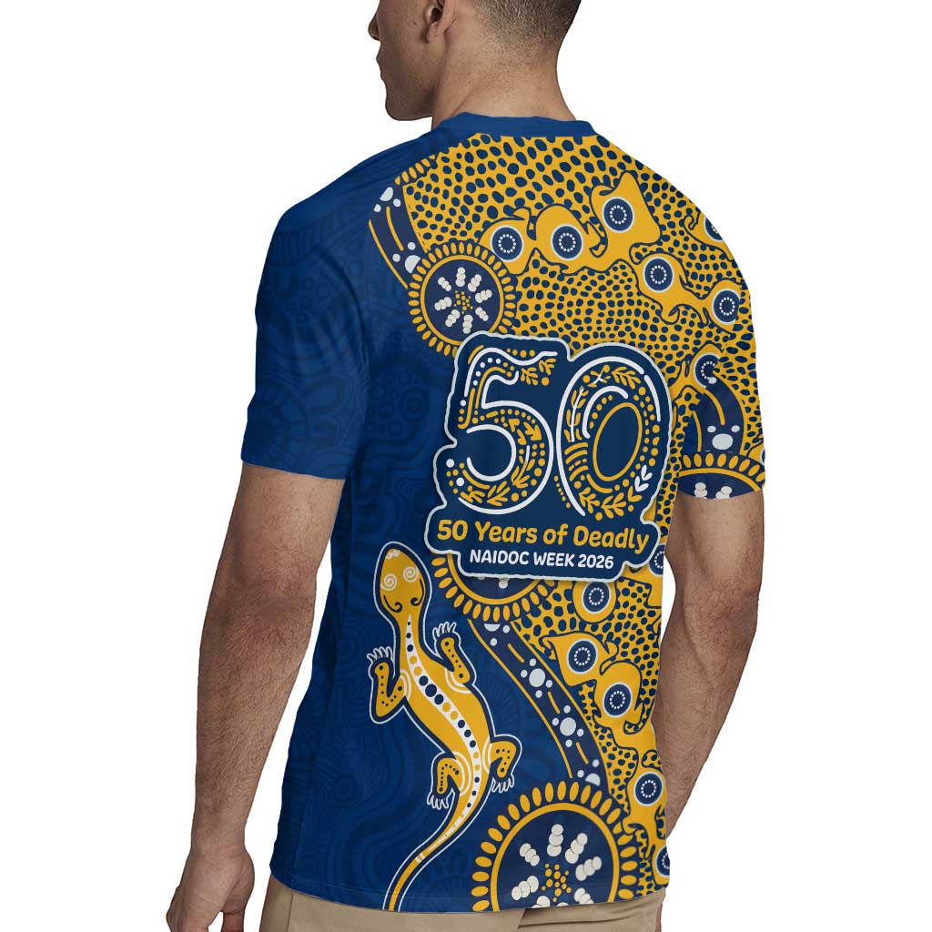 Parramatta Eels NAIDOC Week 2026 Rugby Jersey Aboriginal Lizard Dot Painting - 50 Years of Deadly