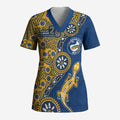 Parramatta Eels NAIDOC Week 2026 Scrub Top Aboriginal Lizard Dot Painting - 50 Years of Deadly