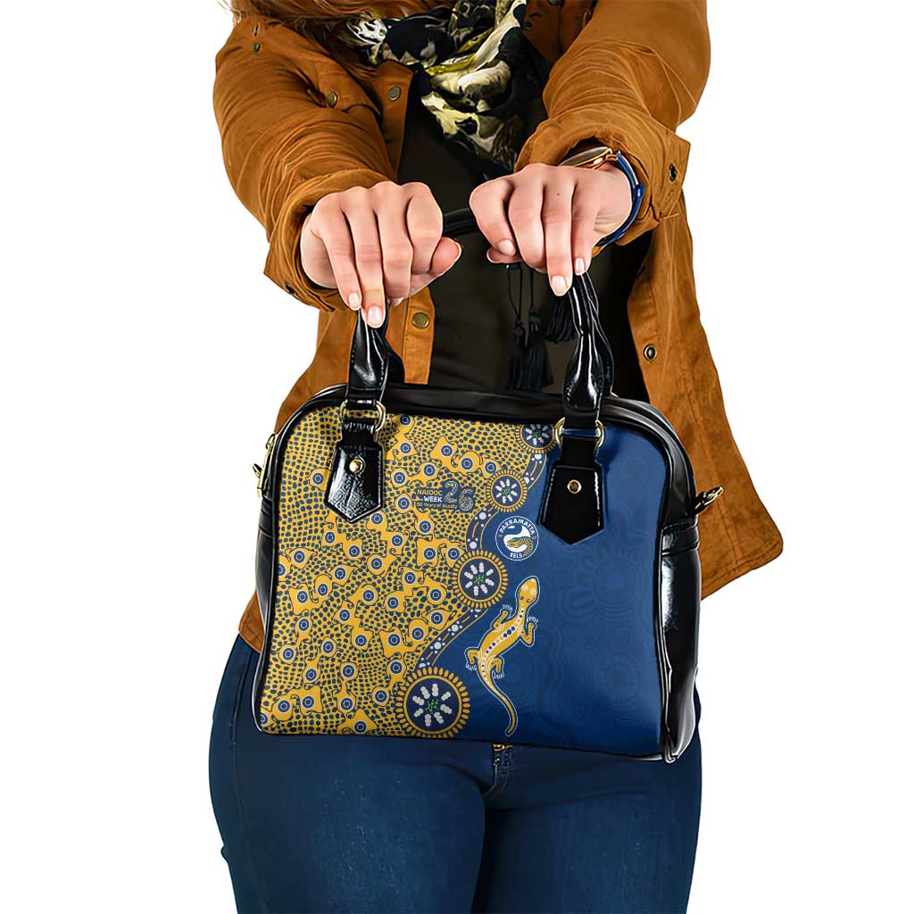 Parramatta Eels NAIDOC Week 2026 Shoulder Handbag Aboriginal Lizard Dot Painting - 50 Years of Deadly